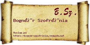 Bognár Szofrónia névjegykártya